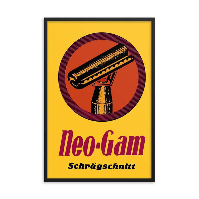 Vintage Neo-Gam Slant Razor Advert Framed Print - Phoenix Artisan Accoutrements