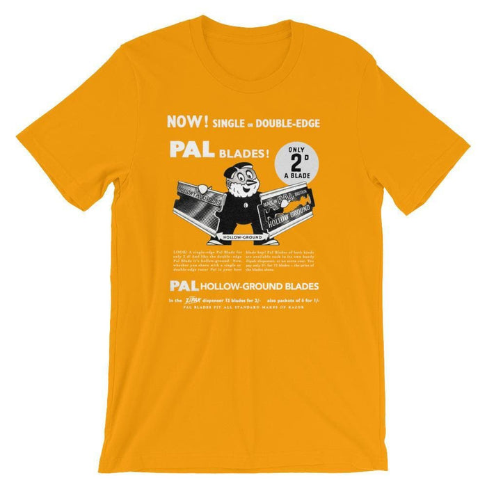 Vintage PAL Ad White Text Short-Sleeve Unisex T-Shirt - Phoenix Artisan Accoutrements