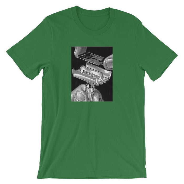 Vintage Safety Razor & Blade Advert Short-Sleeve Unisex T-Shirt - Phoenix Artisan Accoutrements