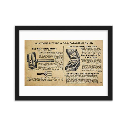 Vintage Star Safety Razor Ad Framed Print - Phoenix Artisan Accoutrements