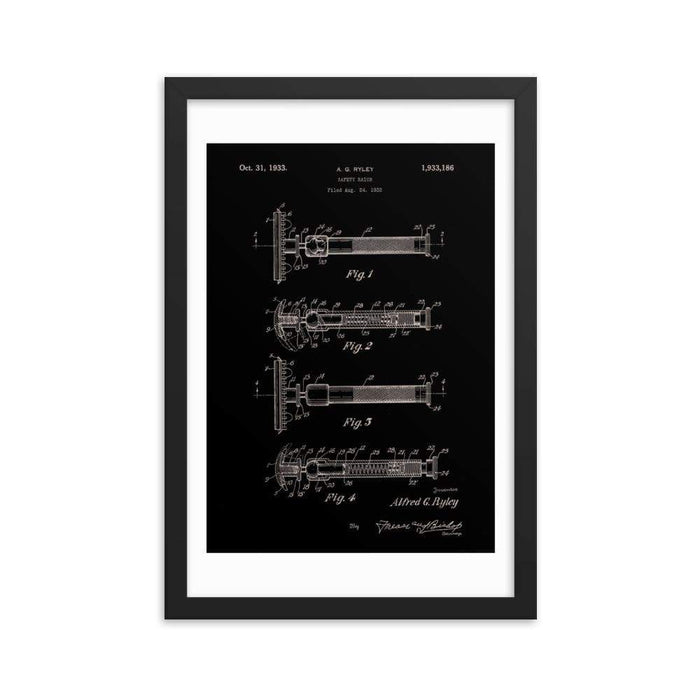 Vintage "Swivel Head" Patent Drawing 1933 Elegant Black Framed Print - Phoenix Artisan Accoutrements