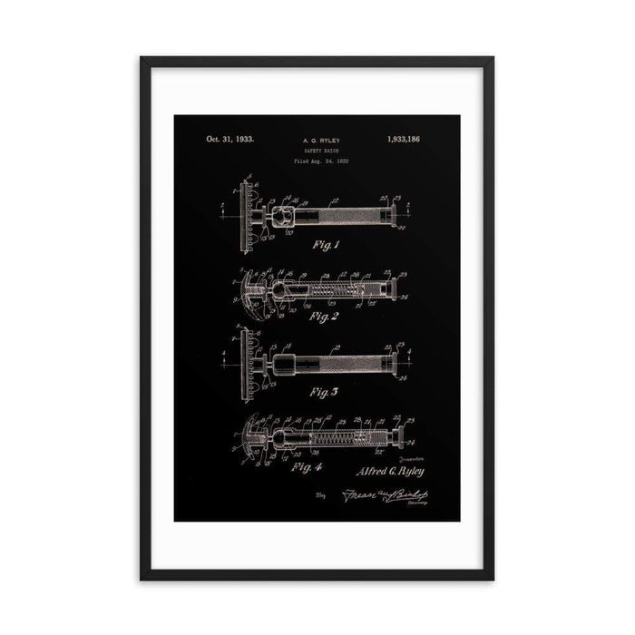 Vintage "Swivel Head" Patent Drawing 1933 Elegant Black Framed Print - Phoenix Artisan Accoutrements