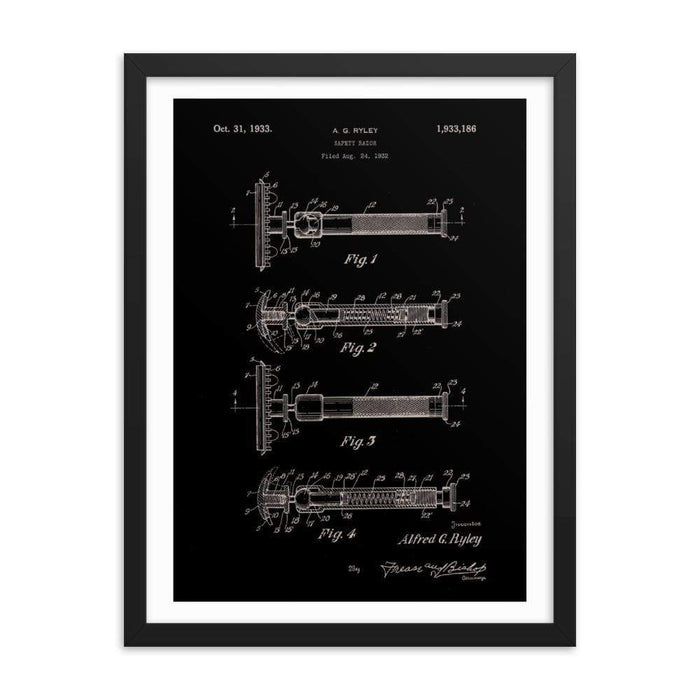 Vintage "Swivel Head" Patent Drawing 1933 Elegant Black Framed Print - Phoenix Artisan Accoutrements