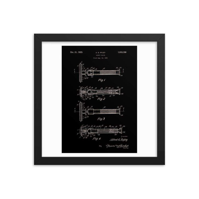 Vintage "Swivel Head" Patent Drawing 1933 Elegant Black Framed Print - Phoenix Artisan Accoutrements