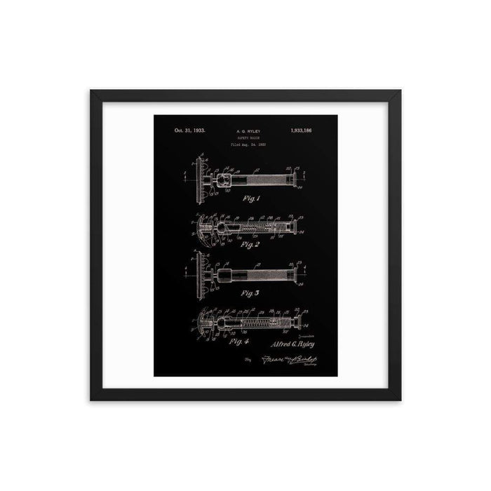 Vintage "Swivel Head" Patent Drawing 1933 Elegant Black Framed Print - Phoenix Artisan Accoutrements