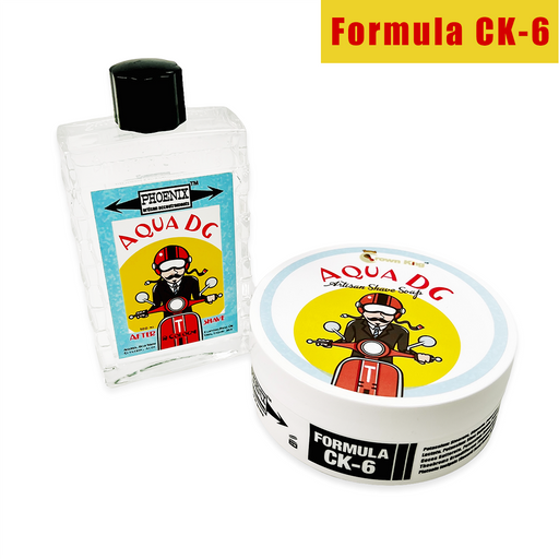 Aqua D/G CK6 Artisan Shave Soap & Aftershave/Cologne Bundle | Ultra Premium CK-6 Formula | Homage to Aqua Di Gio | 4 Oz - Phoenix Artisan Accoutrements