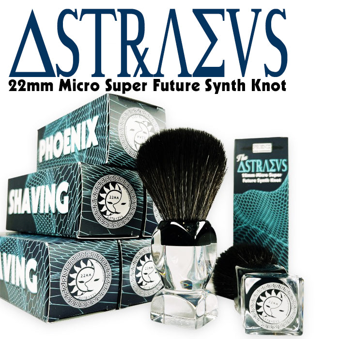 Astraeus 22mm Shaving Brush | Featuring NEW Micro Super Future Hybrid Synth Knot | Retro Shave Tech! - Phoenix Artisan Accoutrements