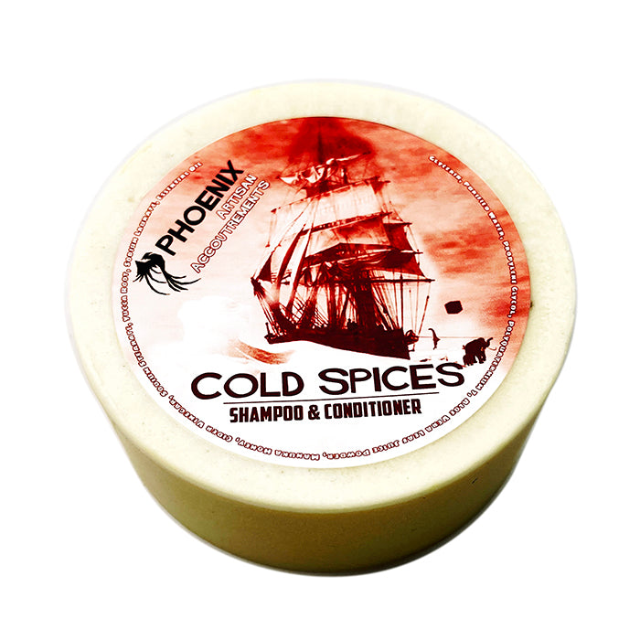 Cold Spices Conditioning Shampoo Puck | Homage to Old Spice Shulton Formula | Lightly Mentholated - Phoenix Artisan Accoutrements