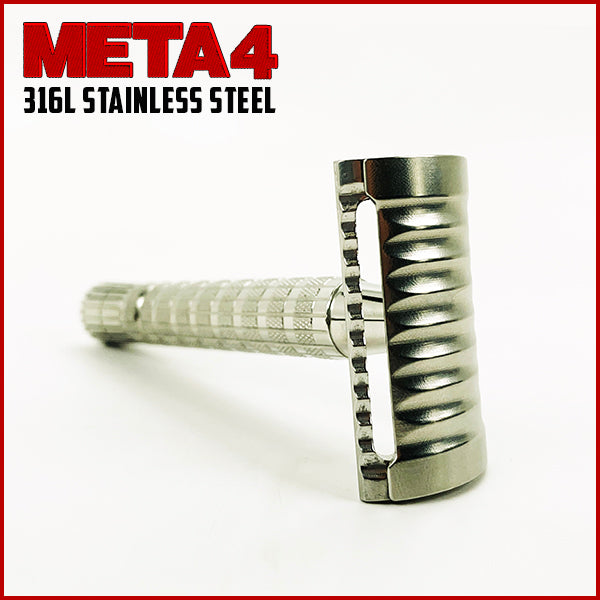 The META-4 Safety Razor | Flare Tip Series | 316 L Stainless | Clog Proof - Phoenix Artisan Accoutrements