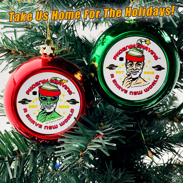 Official Phoenix Shaving Holiday & Christmas Ornaments | Available in 2 Styles! | Shatterproof Safety Ornaments - Phoenix Artisan Accoutrements