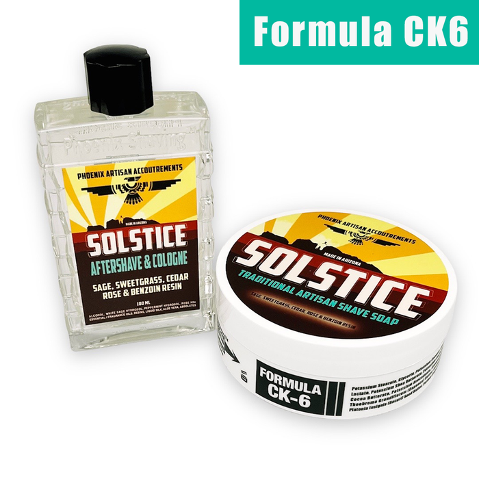 Solstice Artisan Shave Soap & Aftershave Bundle Deal | Ultra Premium Formula CK-6 - Phoenix Artisan Accoutrements
