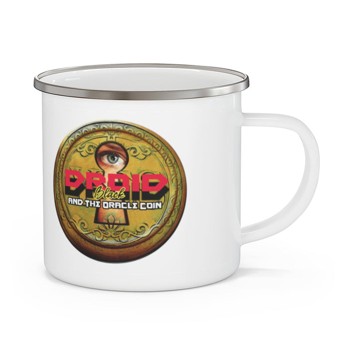 Droid Black & The Oracle Coin Classic Camper's Enamel Coffee Mug - Phoenix Artisan Accoutrements
