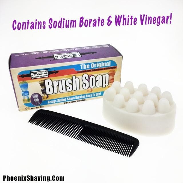 Shaving Brush Cleaning Soap | Contains Sodium Borate & White Vinegar | 4 oz - Phoenix Artisan Accoutrements