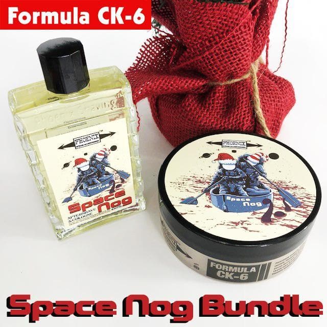 Space Nog Seasonal Artisan Shave Soap & Aftershave Bundle Deal | Ultra Premium Formula CK-6 | 4 oz - Phoenix Artisan Accoutrements