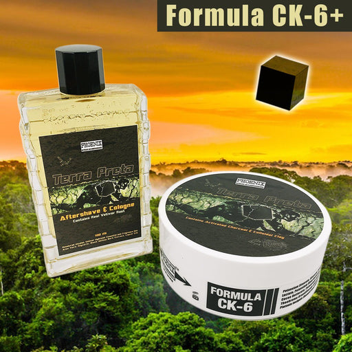 Terra Preta Artisan Shaving Soap & Aftershave/Cologne Bundle | Special Ultra Premium CK-6+ Formula | 4 oz - Phoenix Artisan Accoutrements