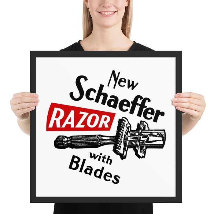 Vintage Schaeffer Safety Razor Ad Framed Print | Available in Multiple Sizes! - Phoenix Artisan Accoutrements