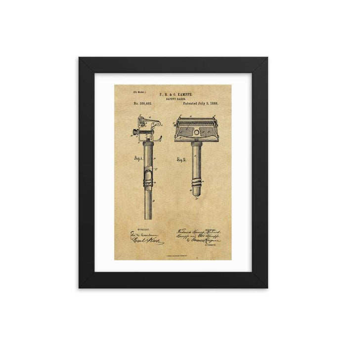 Kampfe Brothers Patent Drawing Framed Print - Phoenix Artisan Accoutrements