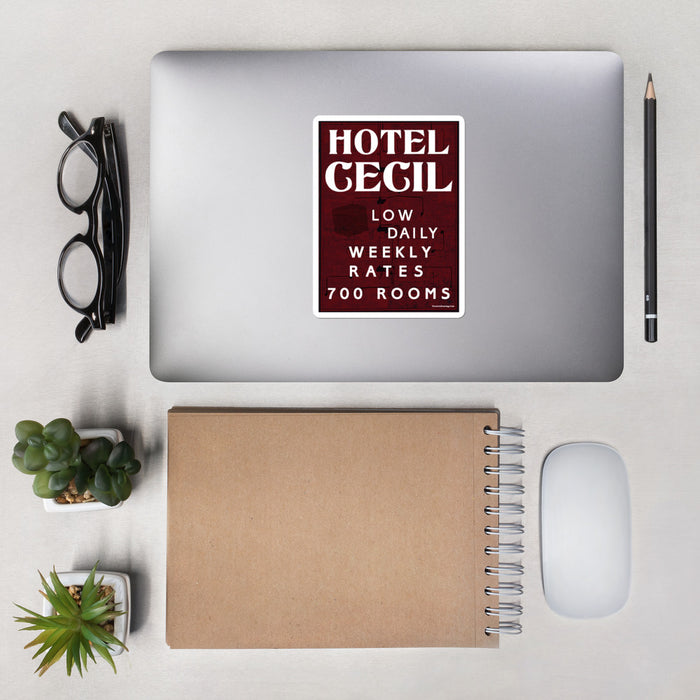 Hotel Cecil Rates Bubble-Free Vinyl Stickers | Available in 3 Sizes! - Phoenix Artisan Accoutrements