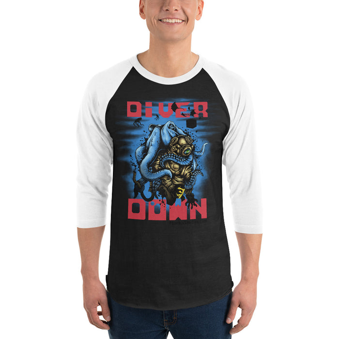 Diver Down Homage to the Original Seaforth Spiced! 3/4 sleeve raglan baseball shirt - Phoenix Artisan Accoutrements