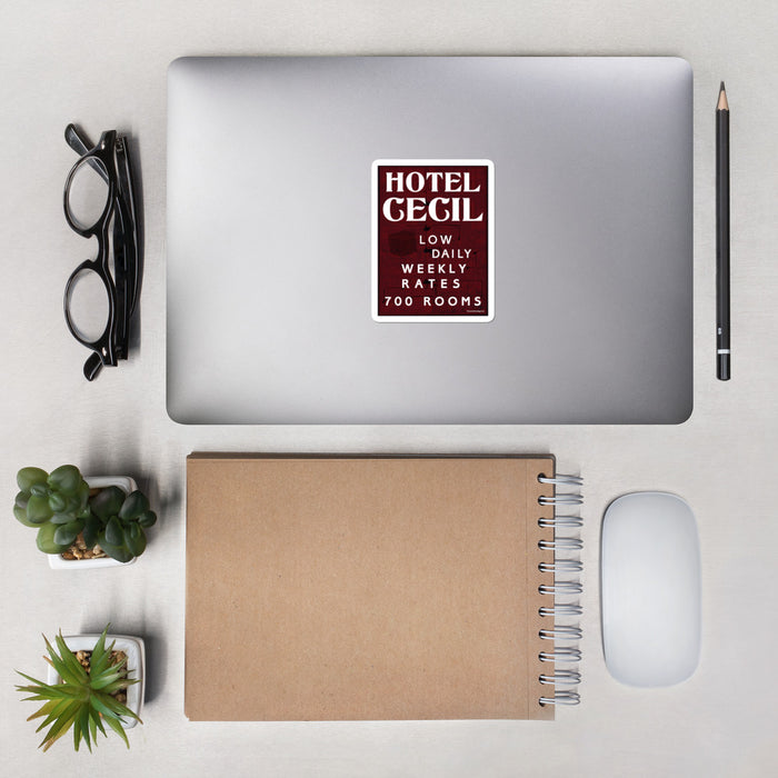 Hotel Cecil Rates Bubble-Free Vinyl Stickers | Available in 3 Sizes! - Phoenix Artisan Accoutrements