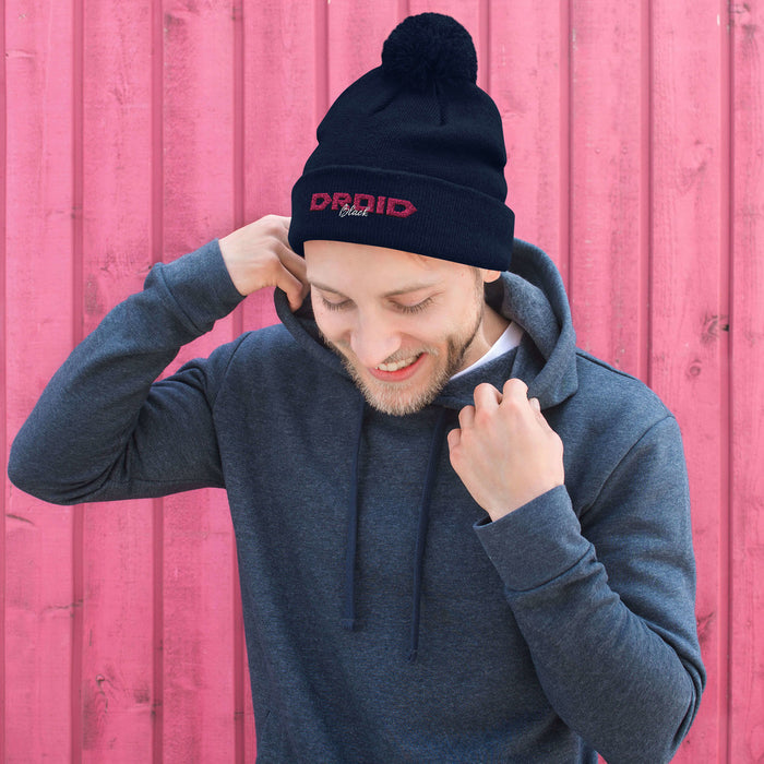 Droid Black Pom-Pom Beanie | Available In Multiple Colors! - Phoenix Artisan Accoutrements