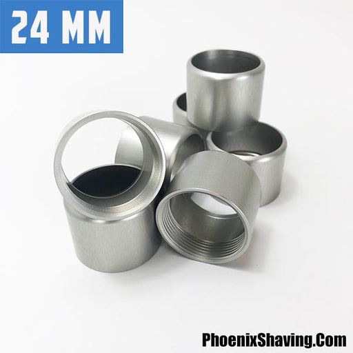 24mm Phoenix Shaving Aluminum Ferrules or "Blanks" | Switchback 400 or Rubberset 400  Empty Top Ring - Phoenix Artisan Accoutrements