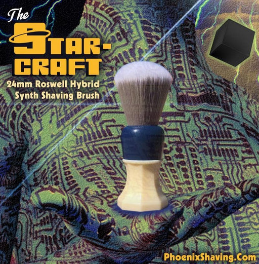 The Starcraft | 24mm Roswell (grey) Hybrid Synth Brush | Retro Shave Tech! - Phoenix Artisan Accoutrements