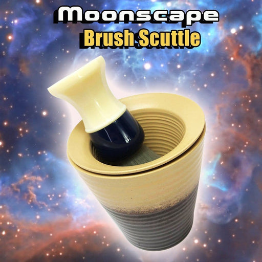 Phoenix Shaving Moonscape Brush Scuttle | A Classic Face Lathering Tool | Ceramic - Phoenix Artisan Accoutrements