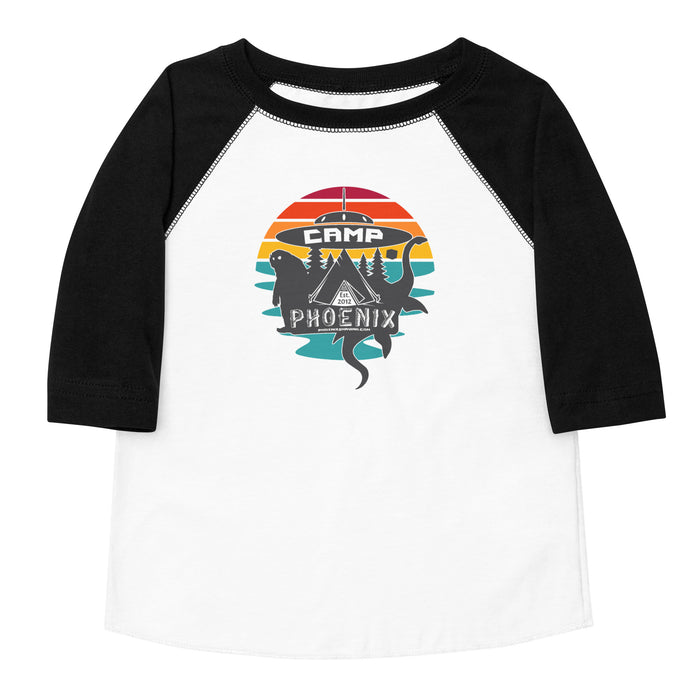 Camp Phoenix Toddler Baseball T-Shirt 3/4th Sleeve | Available in Multiple Colors! - Phoenix Artisan Accoutrements