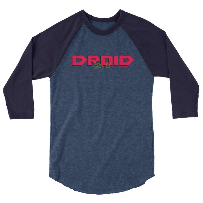 Droid Black 3/4 sleeve raglan baseball shirt - Phoenix Artisan Accoutrements