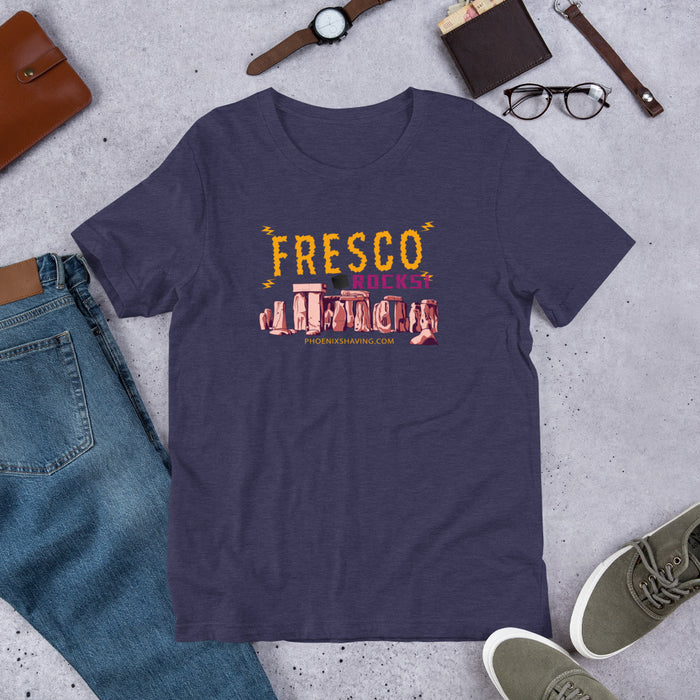 Fresco Rocks Short-Sleeve Unisex T-Shirt | Logo On Reverse Below Neck! - Phoenix Artisan Accoutrements