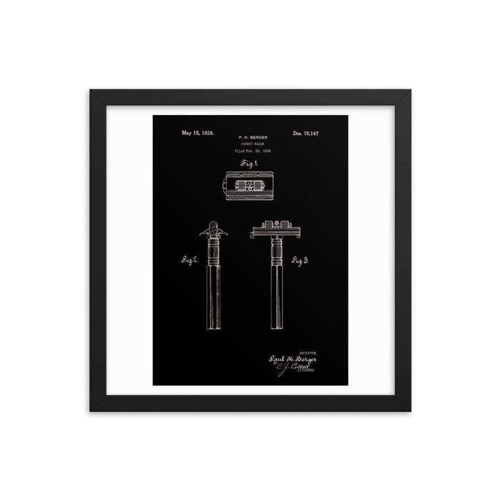 Vintage King Oscillator Patent Drawing Elegant Black Framed Print - Phoenix Artisan Accoutrements
