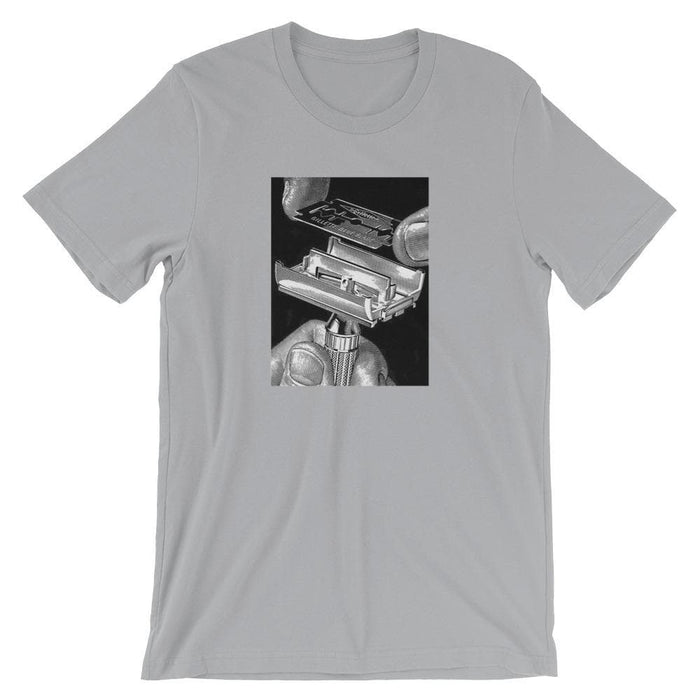 Vintage Safety Razor & Blade Advert Short-Sleeve Unisex T-Shirt - Phoenix Artisan Accoutrements