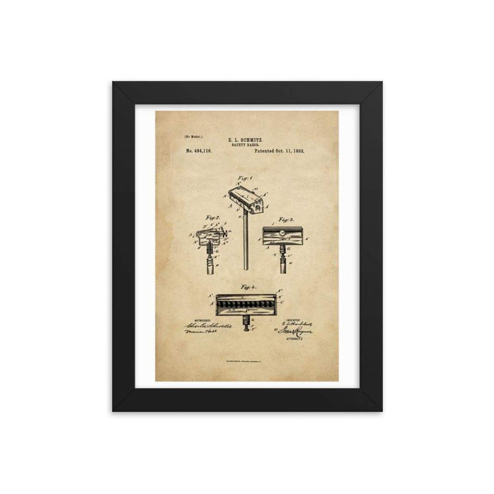 Vintage Schmitz Safety Razor Patent Drawing - Phoenix Artisan Accoutrements